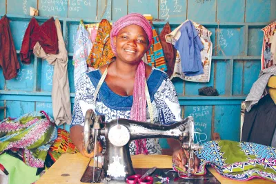 A woman tailor in Ghana