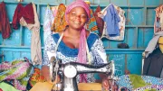 A woman tailor in Ghana