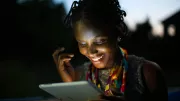 Woman using tablet